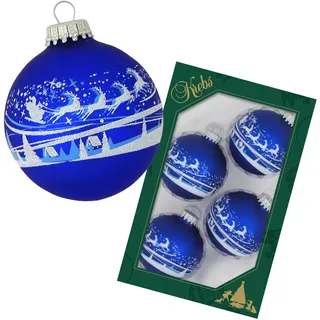 Krebs Glas Lauscha Weihnachtskugeln Santa-Schlitten 4er-Set 7cm