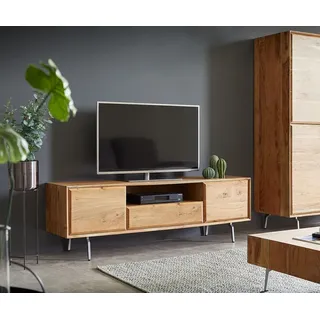 DeLife Shari Lowboard 160 cm Akazie Natur 50 cm x 40 cm Hellbraun Edelstahl