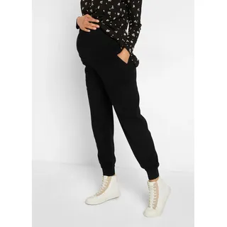 Umstandshose BONPRIX "Umstandshose aus weichem Strick", Damen, Gr. 48/50 (XL), N-Gr, schwarz, Obermaterial: 50% Viskose, 26% Polyamid, 24% Polyester, loose fit, Hosen Umstandshose, aus weichem Strickmaterial, mit elastischen Rippbündchen am Saum
