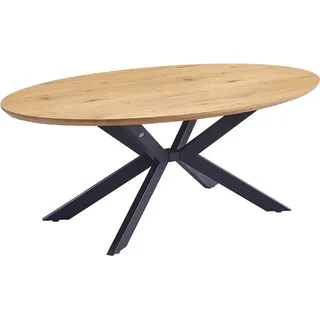 Home Deluxe Esstisch Oval AVENTIS inkl. Sternfuß - 200 x 120 cm Light Oak |Küchentisch, Esszimmer, Esszimmertisch - versch. Farben -