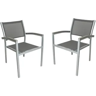 Garden Pleasure GRACE Stapelstuhl 55 x 55 x 86 cm grau 2 St.