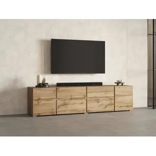 INOSIGN Lowboard »Metric,Breite 195cm, grifflose Lowboard 2Klappen/2Schubkästen/2Tür« TV-Schrank mit viel Stauraum, TV-Board, braun