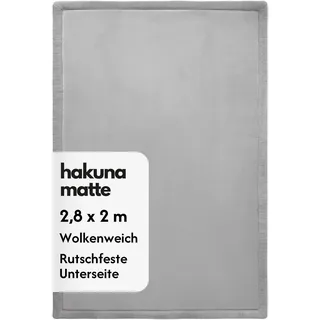 Hakuna Matte Wolkenweiche Spielmatte Baby 280x200x2,5cm, Grau, Tatami Matte