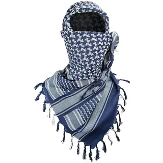 Luxns Militärischer Shemagh Taktischer Wüsten-Schal / 100% Baumwolle Keffiyeh Schal Wrap für Damen und Herren, Blau, Einheitsgröße
