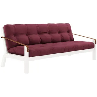 Karup Design, Poetry Sofabed, Schlafsofa, Gestell: Weiß, Matratze: Bordeaux