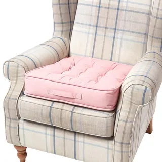 Homescapes Sitzkissen rosa 50/50/10 cm – Sesselkissen, Baumwolle , Rosa , Textil , Füllung: Polyester , Quadratisch , 50x10x50 cm , Oeko-Tex® , Heimtextilien, Wohntextilien, Sitzkissen