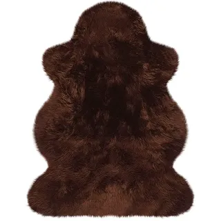 Heitmann-Felle Lammfell farbig - Premium Qualität Fellteppich 73 x 110 cm Braun
