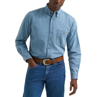 Wrangler Herren-Jeanshemd mit Knopfleiste, Denim, 3XL