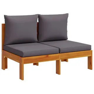 vidaXL Gartensofa 2-Sitzer  ohne Armlehnen  Massivholz  Akazie  2-Sitzer  Braun