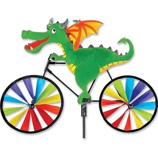 Gartendeko Fahrraddrache - Windspinner 51cm - Regenbogen Farben - spielerische Animation Windfest