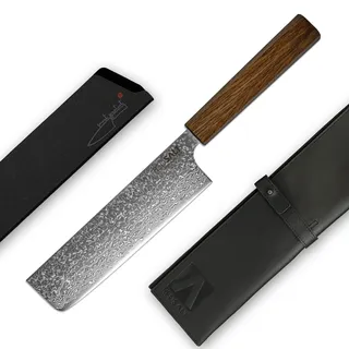 REDSALT® NAKIRI 菜切 17cm SPG2 Damaststahl Gemüsemesser handgefertigt in Japan | HRC 62+ Profi Kochmesser 65 Lagen Damast Klinge rostfrei | Chef Messer Küchenmesser Damastmesser