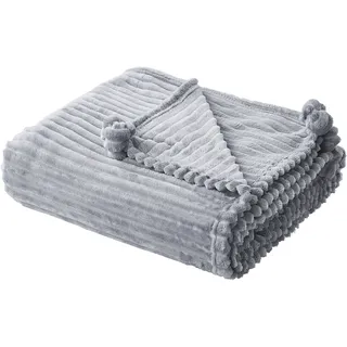 Beliani Kaweri Kuscheldecke 150 x 200 cm Grau