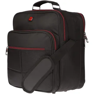 Christian Wippermann Hochwertiger Flugbegleiter Umhängetasche Arbeitstasche Herrentasche in Schwarz im Hochformat