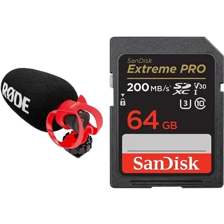 RØDE VideoMicro II – Ultrakompaktes Richtrohrmikrofon & SanDisk Extreme PRO SDXC UHS-I Speicherkarte 64 GB