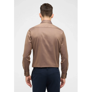 Langarmhemd ETERNA "MODERN FIT", Herren, Gr. 39, Normalgrößen, chestnut, Twill, 100% cotton, tailliert, Manschette, Hemden Langarmhemd, NON IRON (bügelfrei)