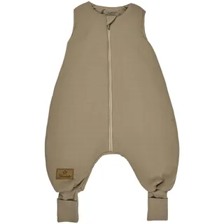 Sterntaler Schlafsack mit Beinen 80/86 - Kinder und Baby Schlafsack aus Jersey in Waffeloptik gefüttert mit Jersey, mit Armen und Beinen, leicht wattiert, 2-Wege-Reißverschluss, TOG 2,5 - sandfarben