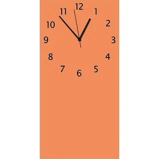 Wallario Design Wanduhr Pastellorange aus Echtglas, Größe 30 x 60 cm - Orange