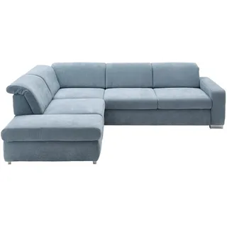 Beldomo Style Ecksofa , Hellblau , Textil , Uni , Ottomane links, nicht einzeln stellbar, L-Form , 301x260 cm , Goldenes M , Typenauswahl, Bettkasten erhältlich, Stoffauswahl, Bettfunktion erhältlich, Hocker erhältlich , Wohnzimmer, Sofas & Couches, Wohnlandschaften, Ecksofas