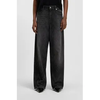 BOSS ORANGE Weite Jeans »Slouchy Premium Damenmode« Wide-Leg-Fit, Mid Rise, Glitzerdetails
