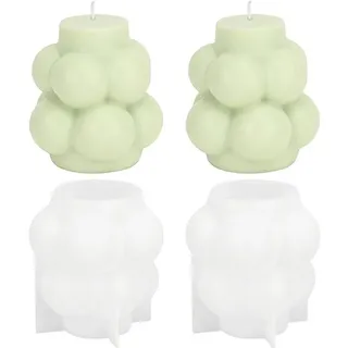 Unyqoos® 2er-Set 3D-Silikonformen Traubenform – hitzebeständige Gießformen für Kerzen, Seife & Kunstharz, wiederverwendbar