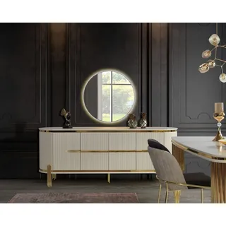 Luxus Sideboard Kommode Holz Anrichte Schrank Esszimmer Modern Weiß - Weiß