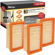 McFilter | 3 Filter geeignet für Kärcher WD4, WD5, WD6, MV4, MV5, MV6, 2.863-005.0 | Alternative zu KFI 4410 | Flachfaltenfilter passend für WD/MV 4 5 6 Nass-/Trockensauger KWD 4 KWD 5 KWD 6 KNT 4