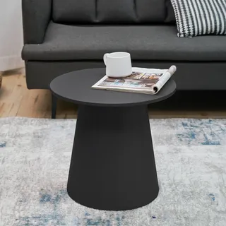 Couchtisch 'Nyd' rund MDF 40 x Ø44 cm Schwarz - Schwarz