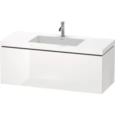 Duravit L-Cube Möbelwaschtisch c-bonded mit Unterbau wandhängend, 120x48 cm, 1 Auszug, ohne Überlauf, 1 Hahnloch, Farbe: Pine Silver Dekor