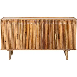 DRW Sideboard mit 4 Türen aus Holz in Natur, 152 x 41 x 83 cm