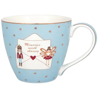 GreenGate Mug Xmas Letter Pale Blue
