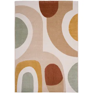 Pergamon Faro Retro Designer-Teppich 140 x 200 cm Beige