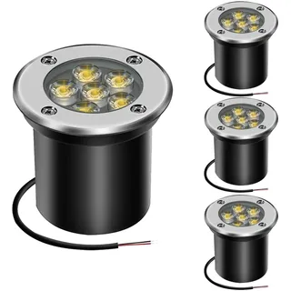 AHOTSUK 6W Bodeneinbaustrahler Aussen LED Bodenstrahler Garten wegeleuchten außen 12V 24V Landschaftsbeleuchtung IP67 wasserdicht für Aussen Wegbeleuchtung Garten Terrasse Treppen,Warmweiß