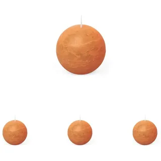 Spaas Rustikale Kugelkerze 80 mm 24St. - orange (Packung mit 4)