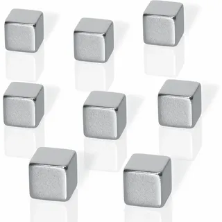 Sigel Neodym-Magnete, Würfelmagnete im XL Format, gut zu greifen, extrem stark, 8er-Set