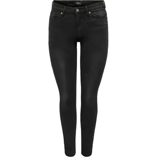 Only Damen Onlwaukew Mid Sk Bj1097 Noos Jeans Washed Black, M / 32L EU