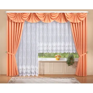 Stickereien Plauen Gardine »Bianca« Kräuselband 1 Stk. tlg. veredelt mit echter Plauener Spitze Stickerei, weiß