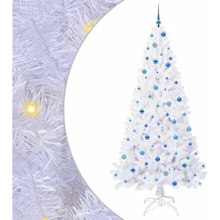 Künstlicher Weihnachtsbaum Weiß 240 cm PVC und Stahl - Weiß, Blau