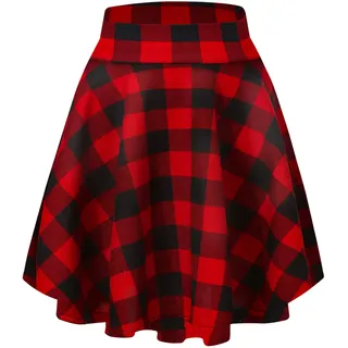 Urban CoCo Damen Basic Vielseitige Dehnbar Ausgestellte Casual Mini Skater Rock, Lange - 11, Mittel