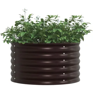 Garten-Hochbeet verzinkter Stahl 80 x 80 x 44 cm Braun