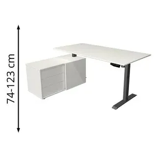 Kerkmann Schreibtisch Move 1 Anthrazit / Weiß