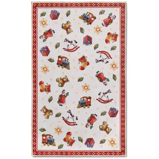 Villeroy & Boch Flachwebeteppich , Multicolor, Rot , Textil , Weihnachten , rechteckig , 50x80 cm , Oeko-Tex® Standard 100 , rutschfest, in verschiedenen Größen erhältlich, pflegeleicht, strapazierfähig, leicht zusammenrollbar, rutschfeste Unterfläche , Teppiche und Böden, Teppiche, Webteppiche
