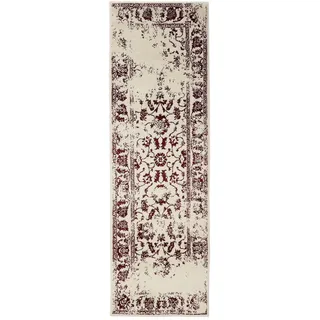 benuta Vintage-Läufer Suki 80/240 cm , Creme, Rot , Kunststoff , Vintage , Rechteckig , 80x240 cm , Oeko-Tex® Standard 100 , für Fußbodenheizung geeignet, in verschiedenen Größen erhältlich, pflegeleicht , Teppiche und Böden, Teppiche, Teppichläufer, Läufer