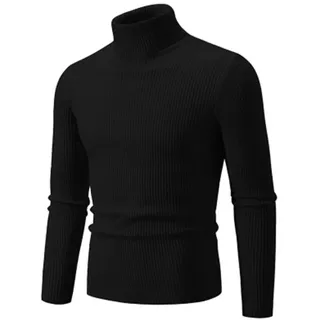 Liyinco Rollkragenpullover für Herren Winter Warme gestrickte einfarbige Pullover Herren Slim Fit lässiger Rollkragen-Strick Herrenpullover für den Herbst