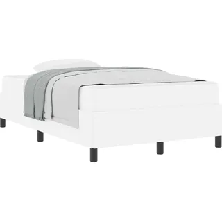 vidaXL Bettrahmen mit Matratze Weiß 120 x 190 cm Stoff - Weiß