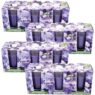 HS Candle Duftkerzen Classic 12er Pack Lavendel