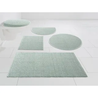my home Badematte »Dalia, Badvorleger, Badezimmer Teppich« Höhe 4 mm fußbodenheizungsgeeignet   strapazierfähig Baumwolle, Badteppich, Badematten auch als 2-teiliges Set erhältlich, grün
