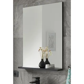 furn.design Badezimmer Spiegel "Design-D" in schwarz Badspiegel mit Ablage 60 x 85 cm - Schwarz