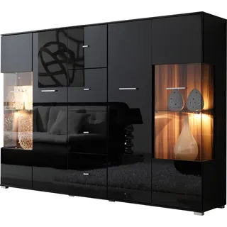 Höltkemeyer Highboard 188 x 133 x 37 cm Schwarz