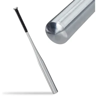 Relaxdays Baseballschläger Aluminium, leichter Softballschläger, rutschfester Griff, 34 Zoll/ 86 cm, Aluschläger, silber