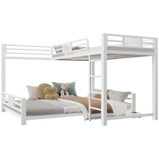 stilvora Etagenbett 90/200 cm & 140/200 cm Metall 140 x 200 cm weiß